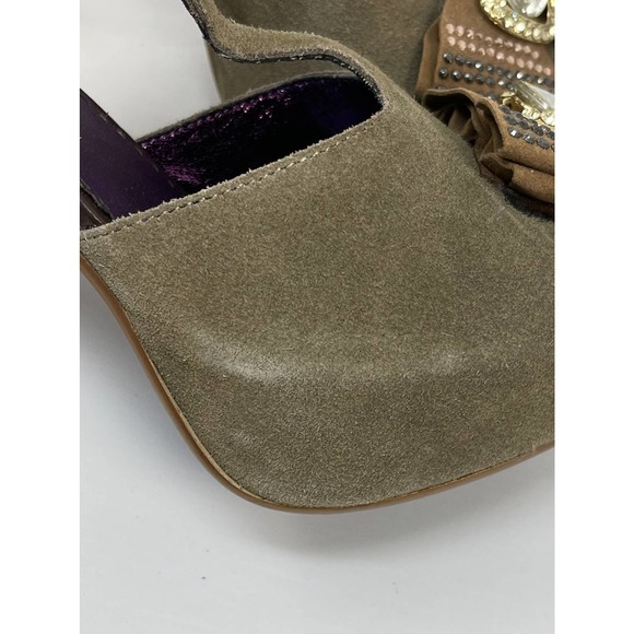 NEW Poetic License Manhattan brown suede jeweled bow platform sz 8, 8.5 - Picture 13 of 14